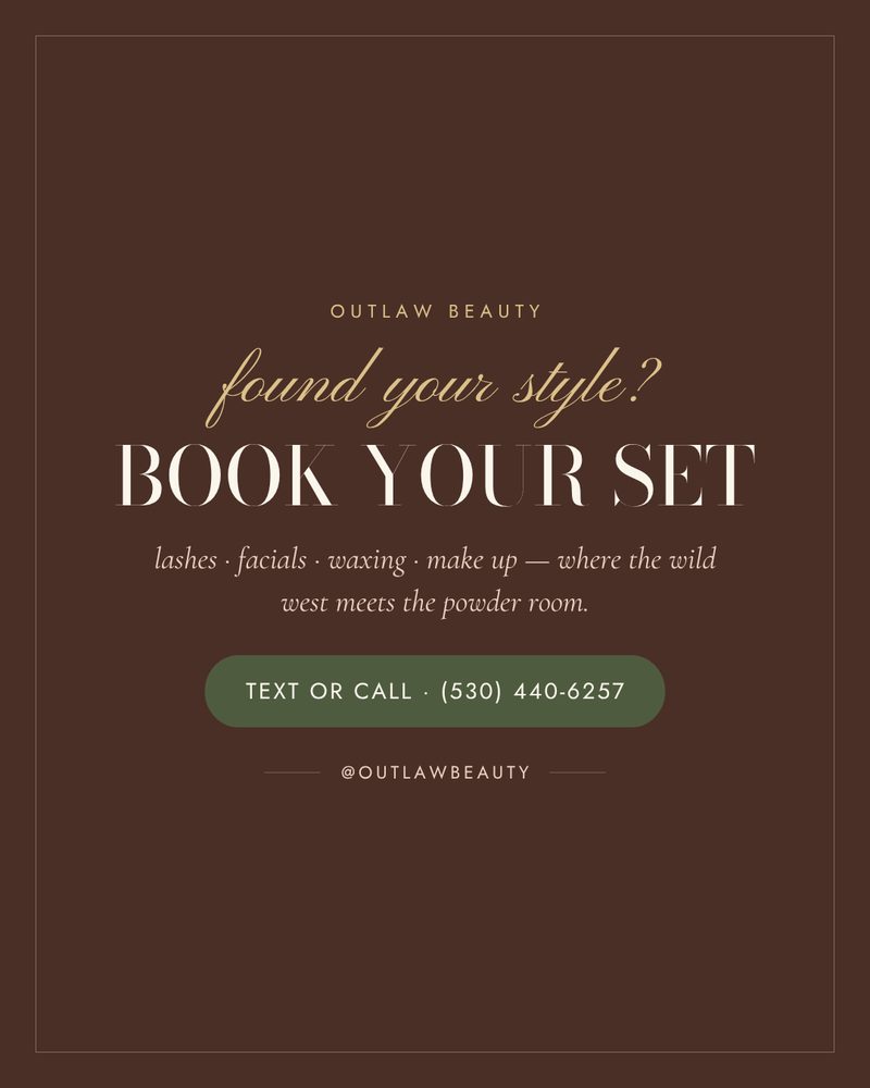 Outlaw Beauty — booking call-to-action frame